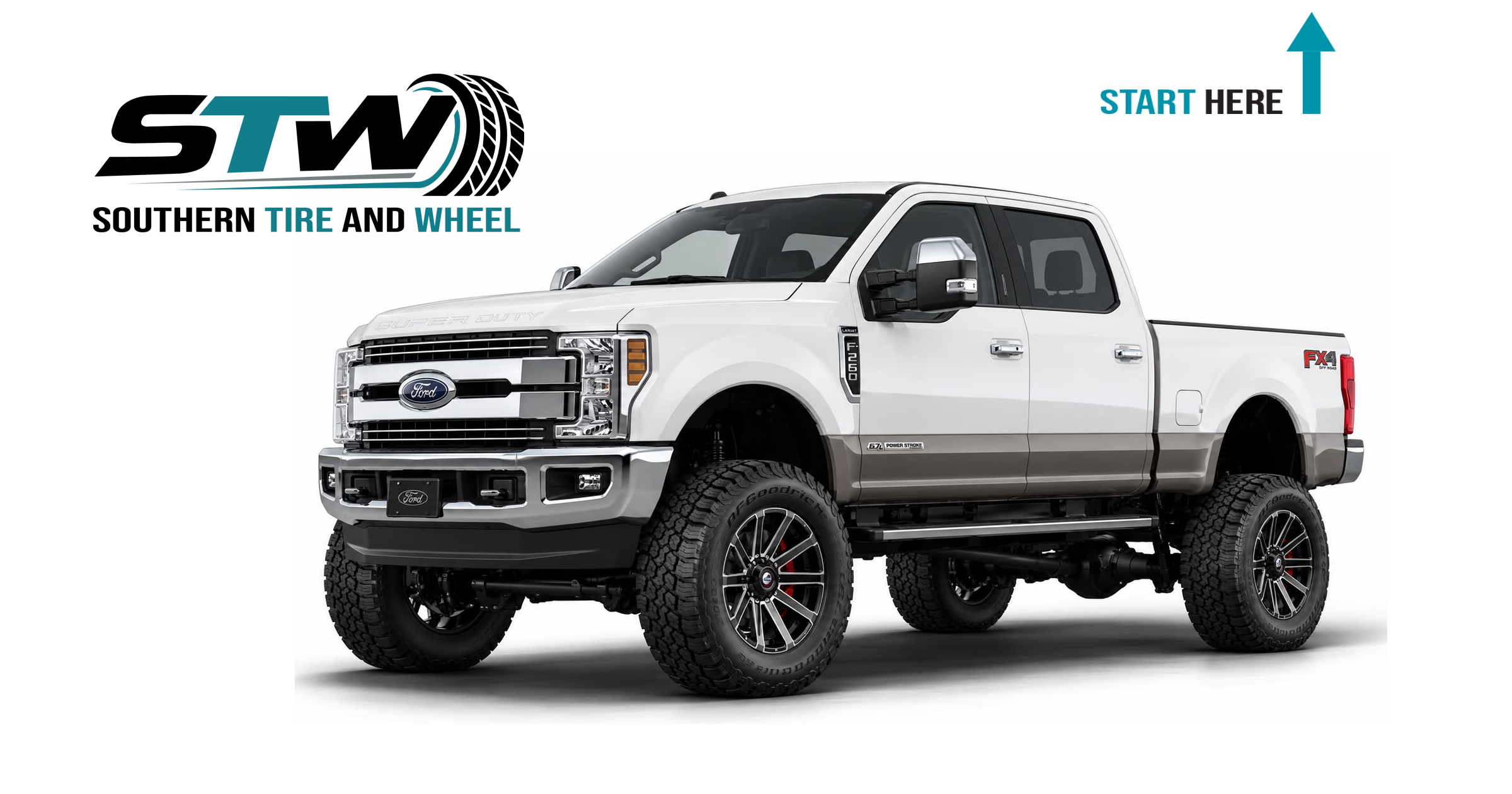Southern Tire and Wheel — lifted Ford F-250 on aftermarket wheels